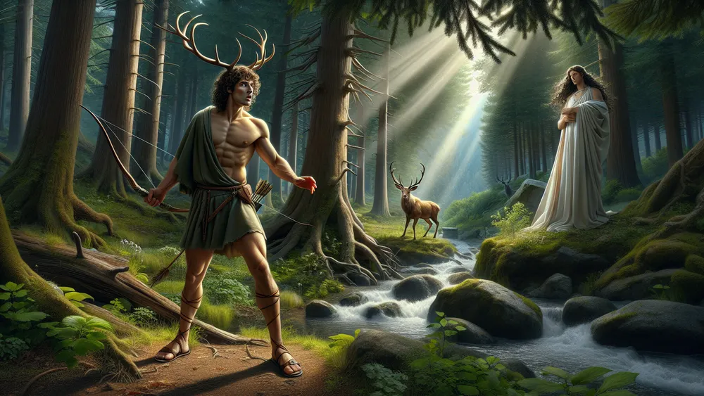 Actaeon S Transformation Into A Stag By Artemis In A Dense Forest