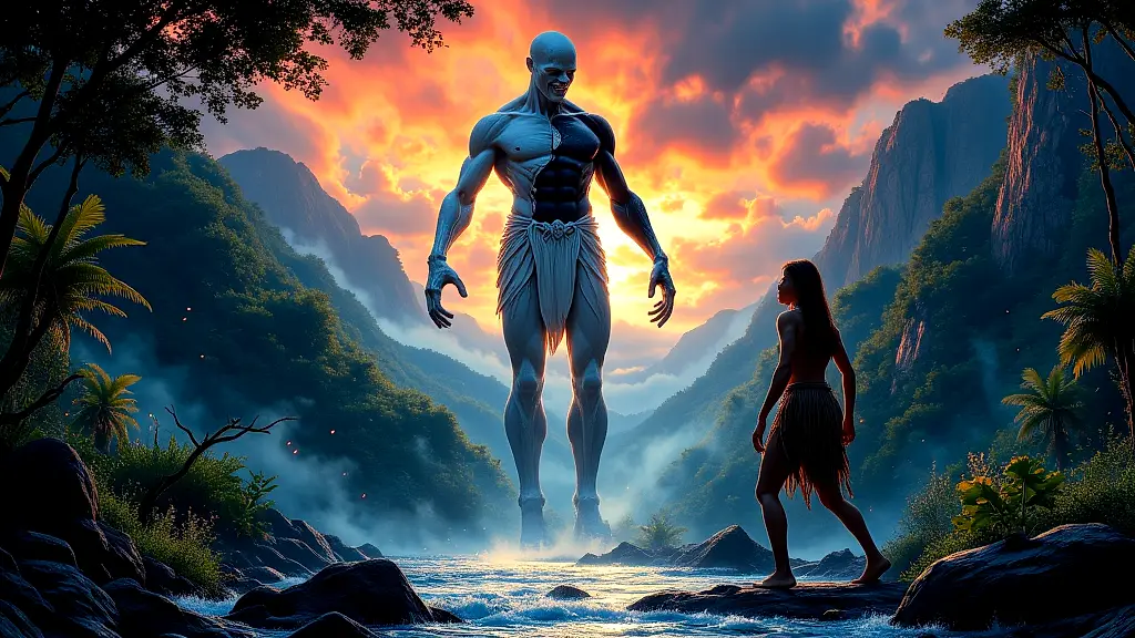 Adroa reveals his dual form to the first human.