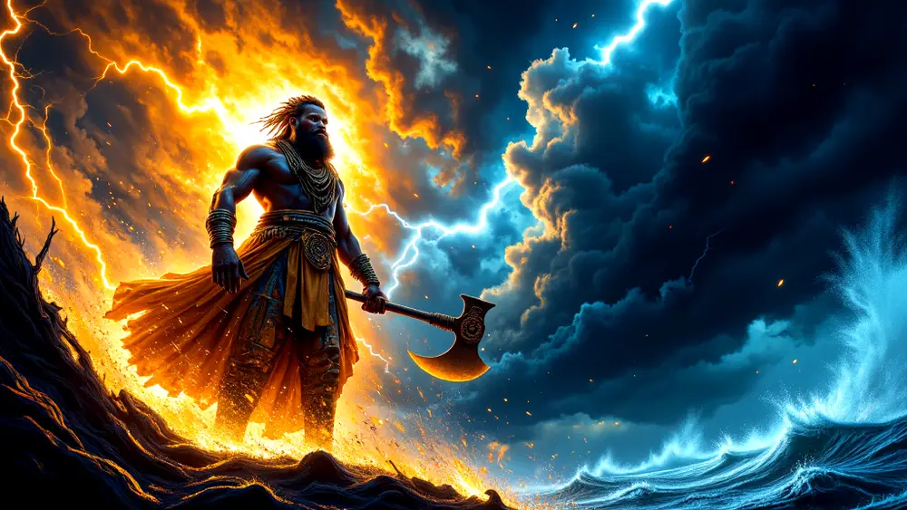 Amadioha, Igbo God of Thunder, commands a storm.