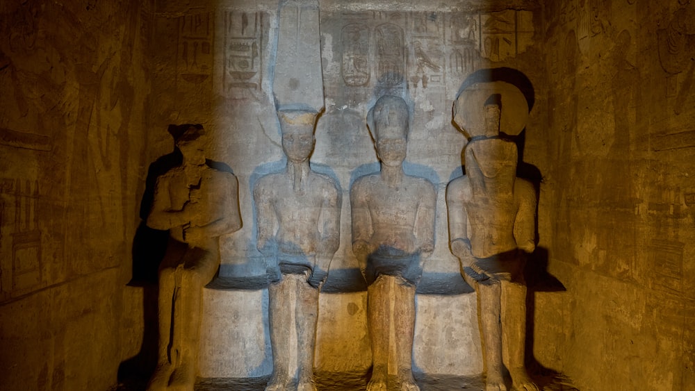 Ancient Egypt: The Great Temple of Ramesses II - Statues of Pharaohs and Queens