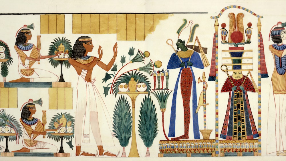 Ancient Egyptian Tomb Wall-Painting: Exploring Geb, the Egyptian Earth God