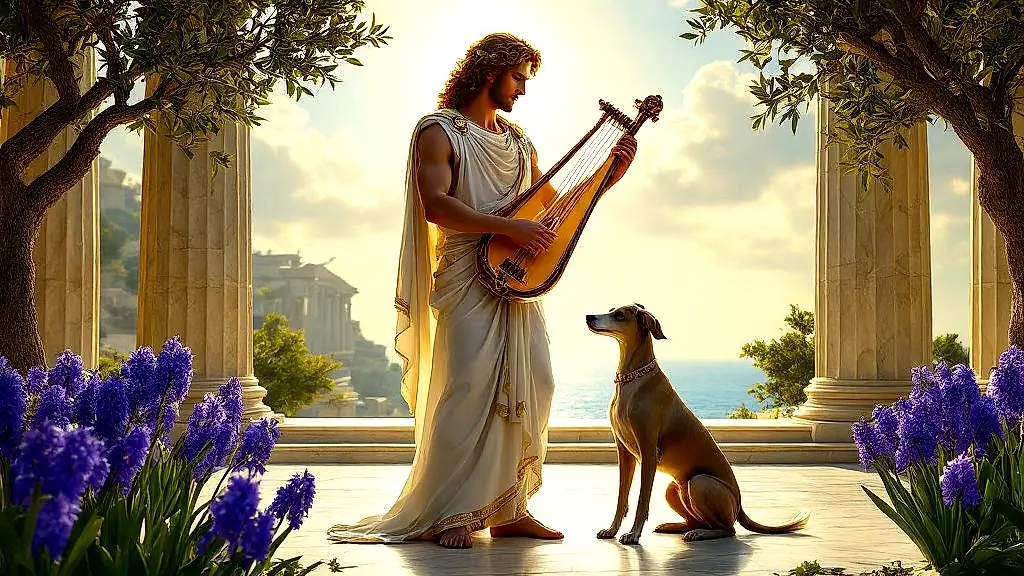 Apollo’s golden lyre inspires a graceful dog’s name.