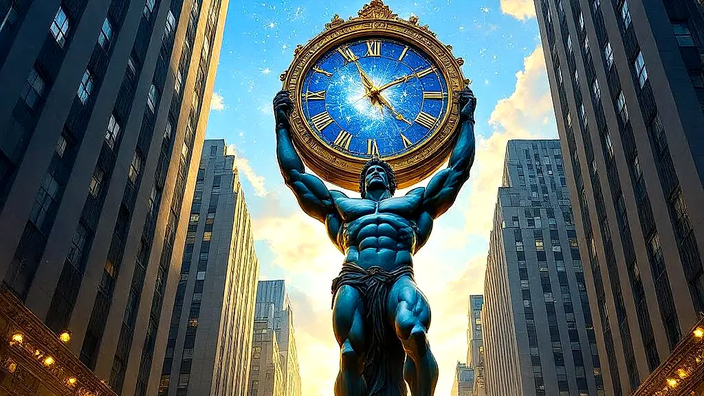 Atlas statue holding celestial clock at Rockefeller Center.