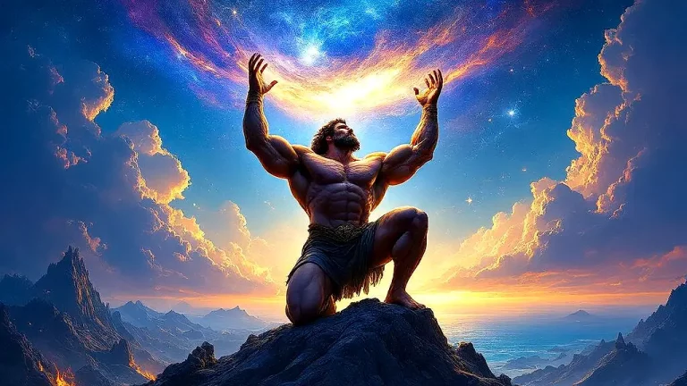 Atlas the Titan holding up the starry sky.