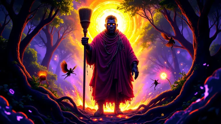 Babalu Aye Orisha Of Healing And Disease In Mystical Forest