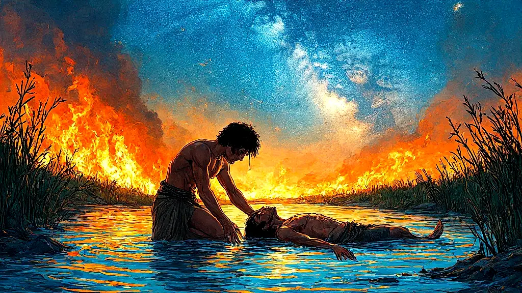 Cycnus mourns Phaethon by the fiery river.