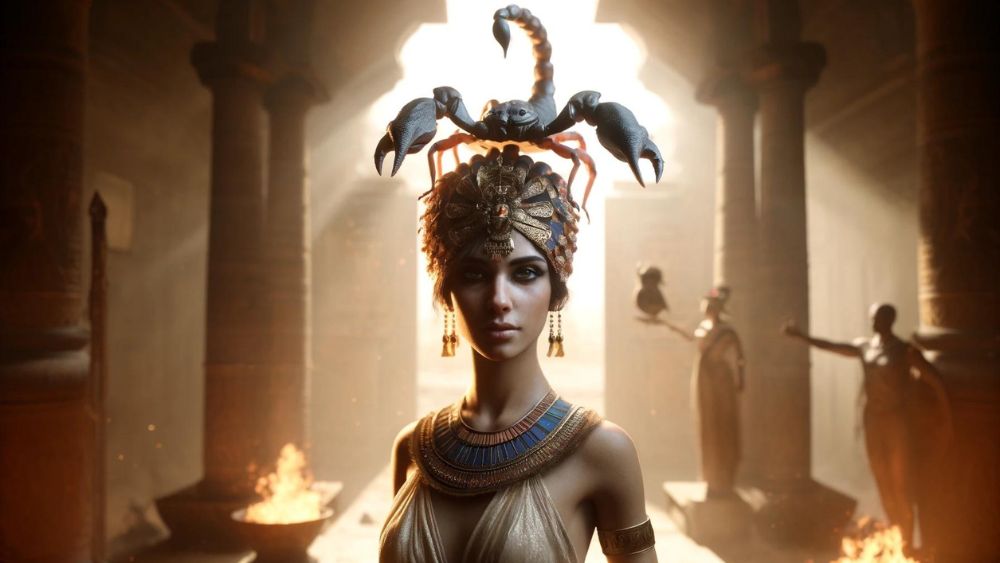 Depictions of Serqet as a Woman with a Scorpion Head
