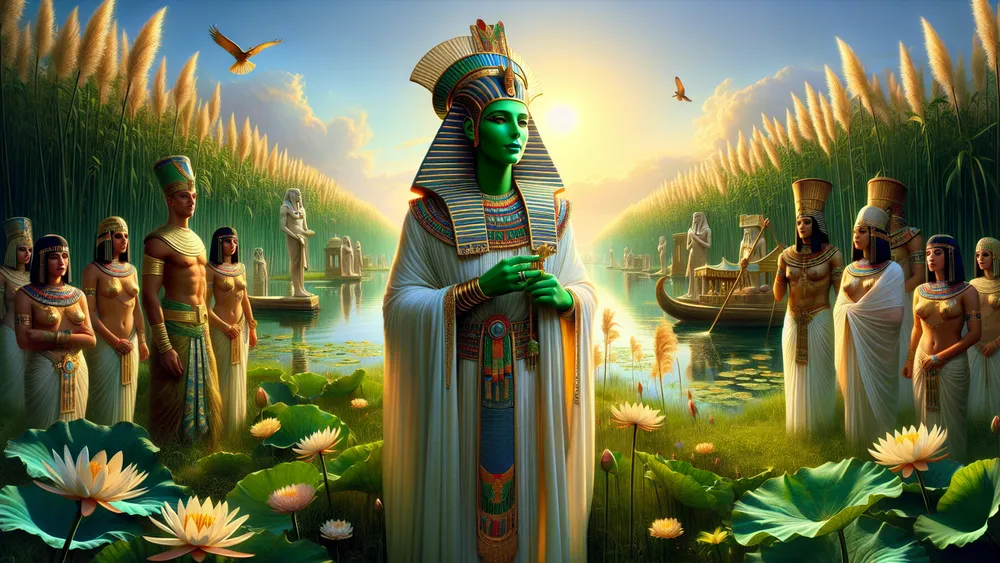Egyptian Paradise With Osiris And Souls In The Field Of Reeds