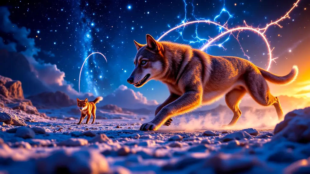 Eternal chase of Laelaps and Teumessian Fox becoming constellations.