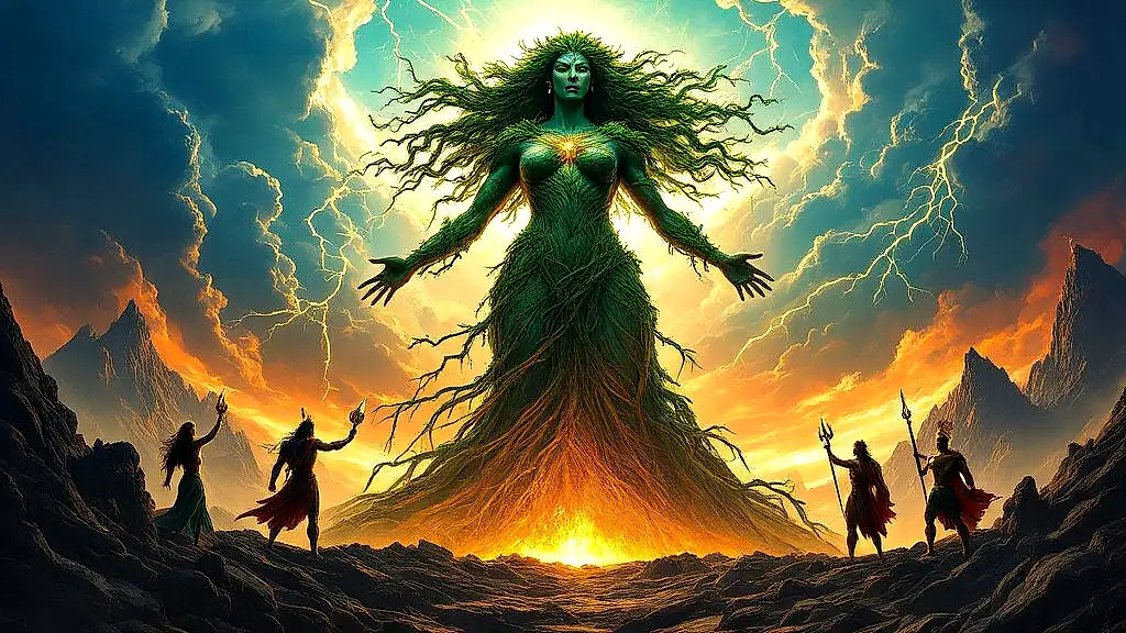 Gaia attacks Olympians over Titans' imprisonment.