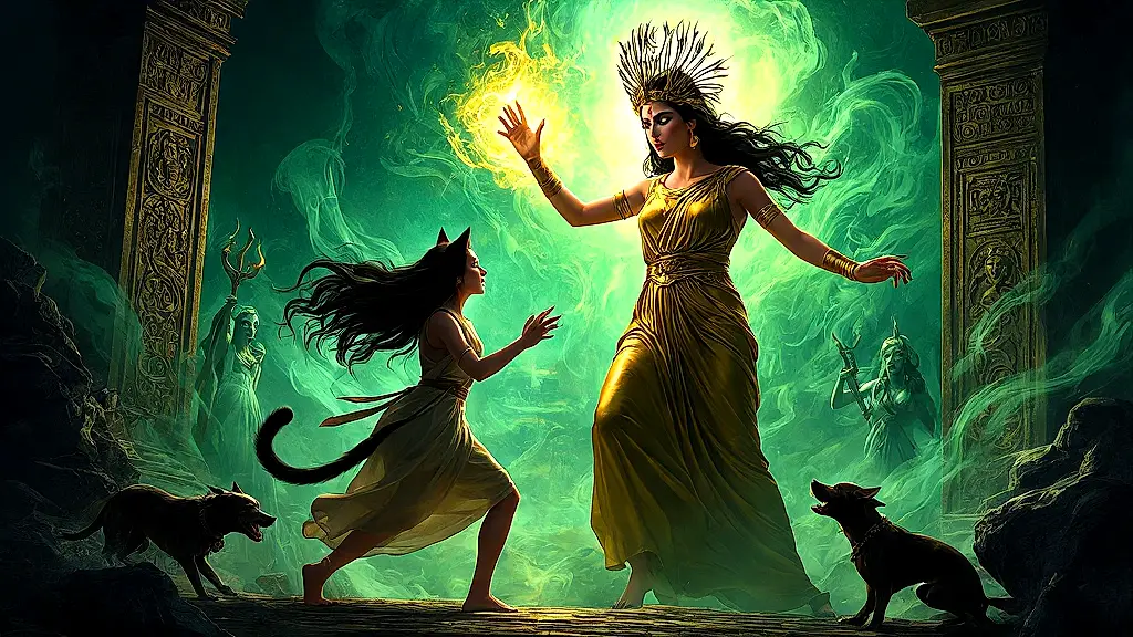 Galinthias transformed into a cat by Hera’s wrath.