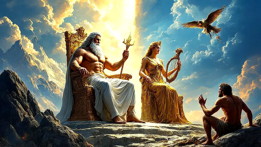 Gods and mortals divided in Greek mythology.