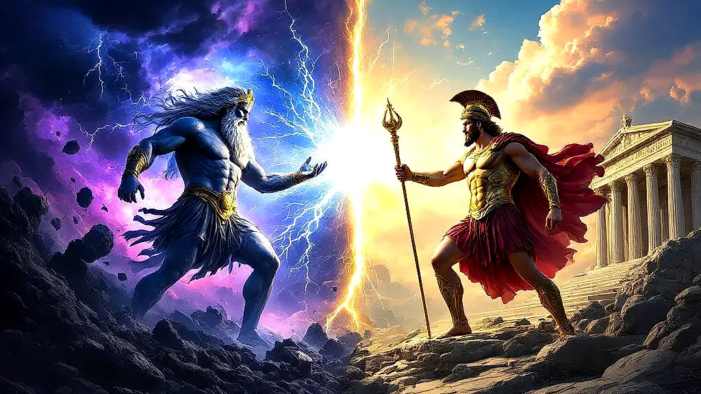 Greek and Roman creation myths clash in vibrant detail.