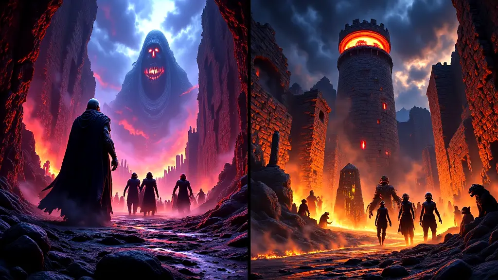 Greek and Roman underworlds with Hades, Orcus, and mythical creatures.