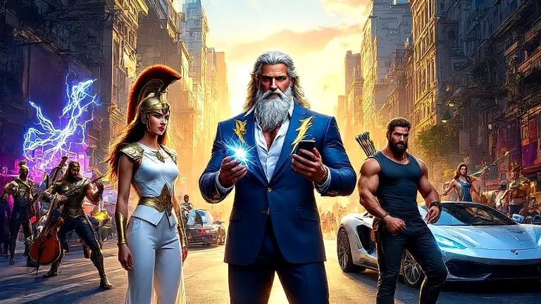Greek gods and heroes in a modern city.