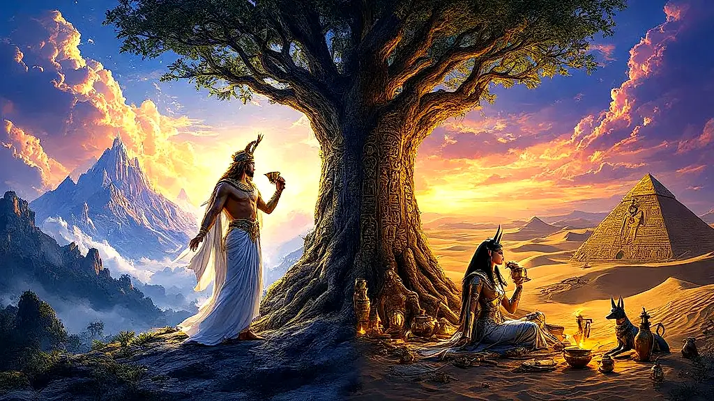 Greek, Norse, Egyptian eternal youth myths compared.