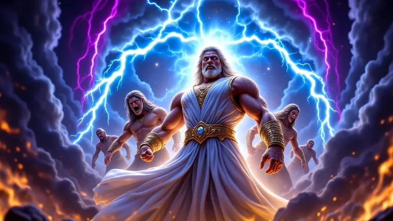 Greek thunder gods commanding a celestial storm.