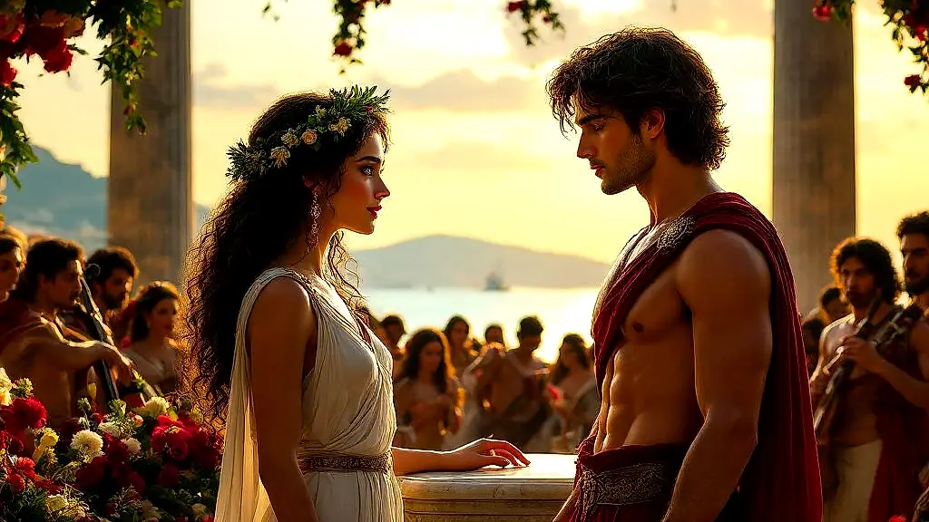 Hero and Leander meet at Aphrodite’s festival.