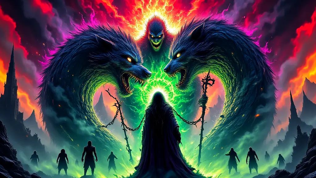 Loki’s monstrous children: Fenrir, Jörmungandr, and Hel.