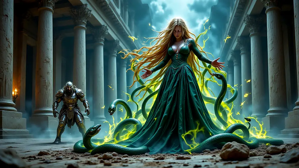 Medusa’s tragic transformation in Athena’s temple.
