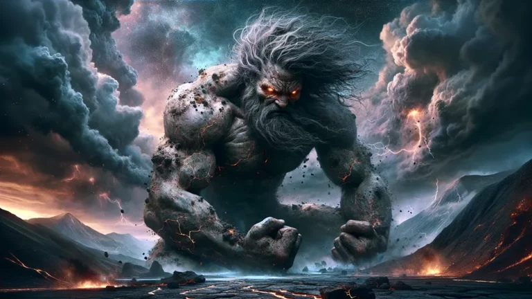 Menoetius Greek Titan Of Rashness In A Chaotic Stormy Landscape