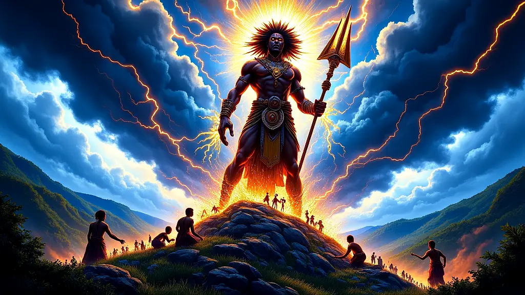Ngai, supreme god, commands thunder and enforces moral laws.