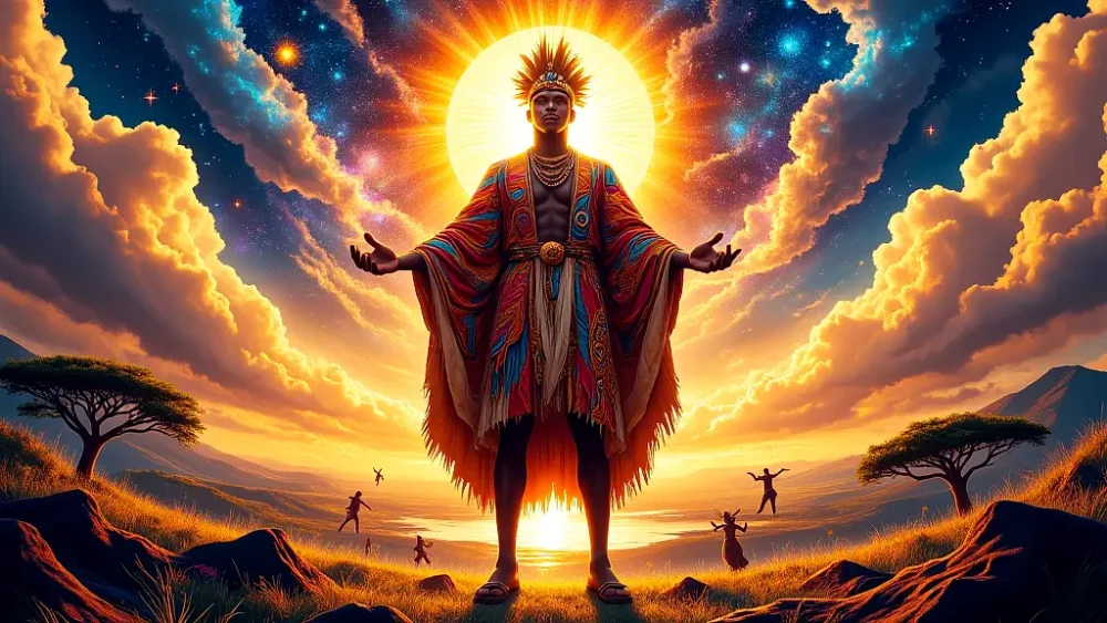 Ngai, the African Supreme God, ruling the cosmos majestically.