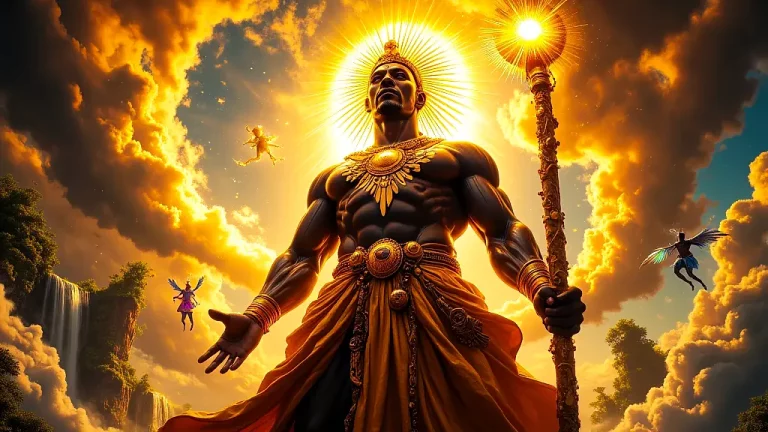 Nzambi a Mpungu, African Creator God, in celestial glory.