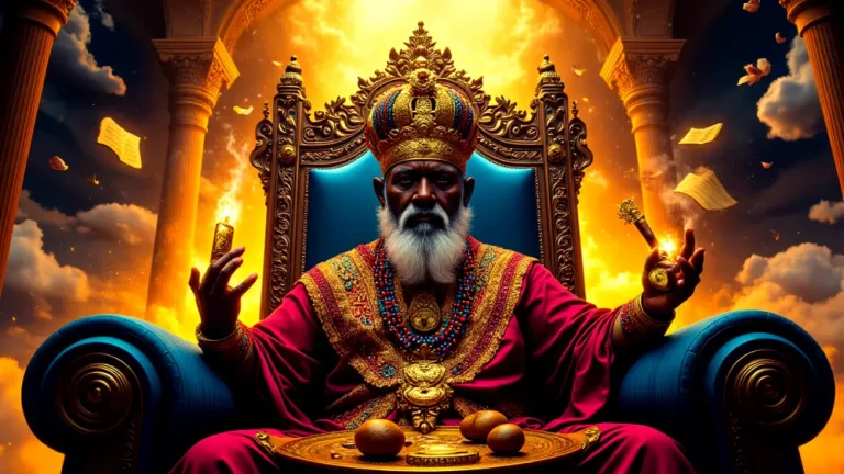 Orunmila Yoruba God Of Wisdom In Divine Regalia