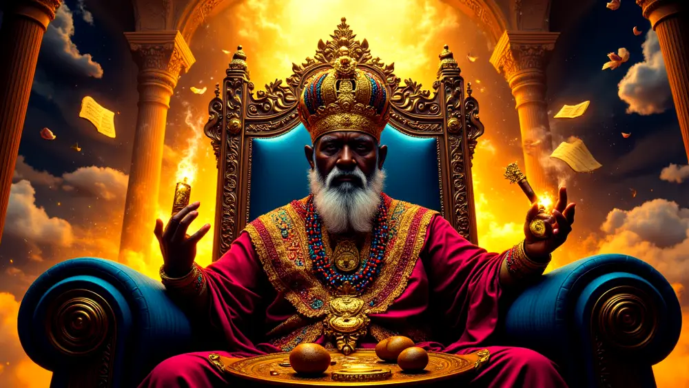 Orunmila Yoruba God Of Wisdom In Divine Regalia