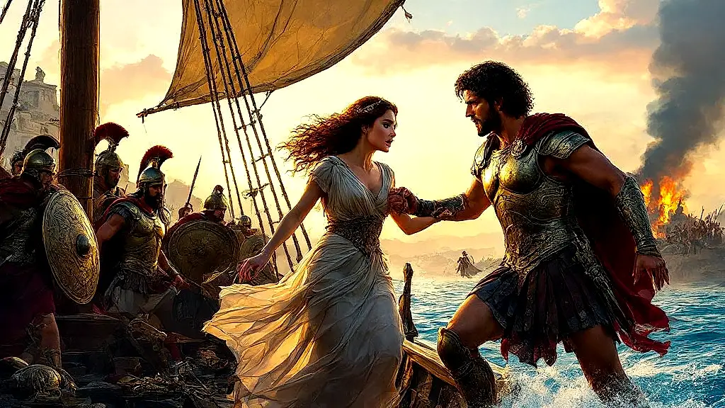 Paris kidnaps Helen, sparking the Trojan War.