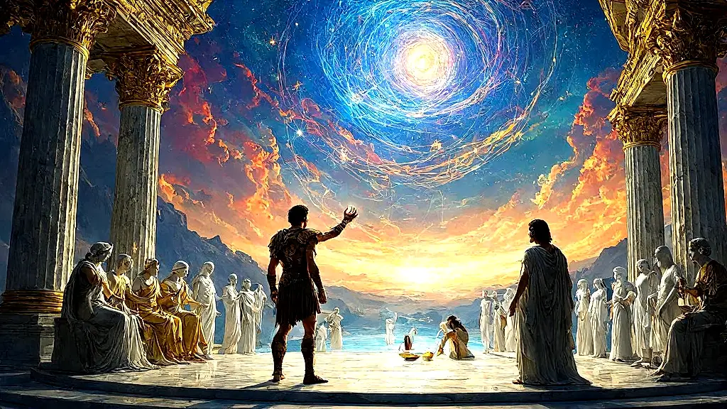 Plato's Myth of Er: souls choosing rebirth in the afterlife.