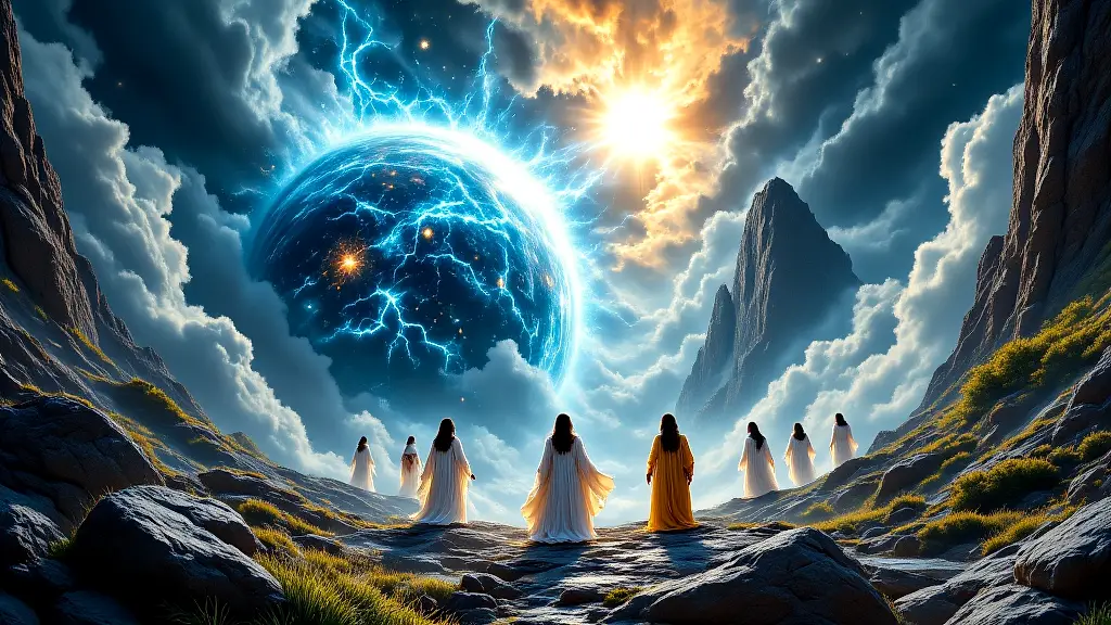 Primordial Titans shaping the Greek cosmos.