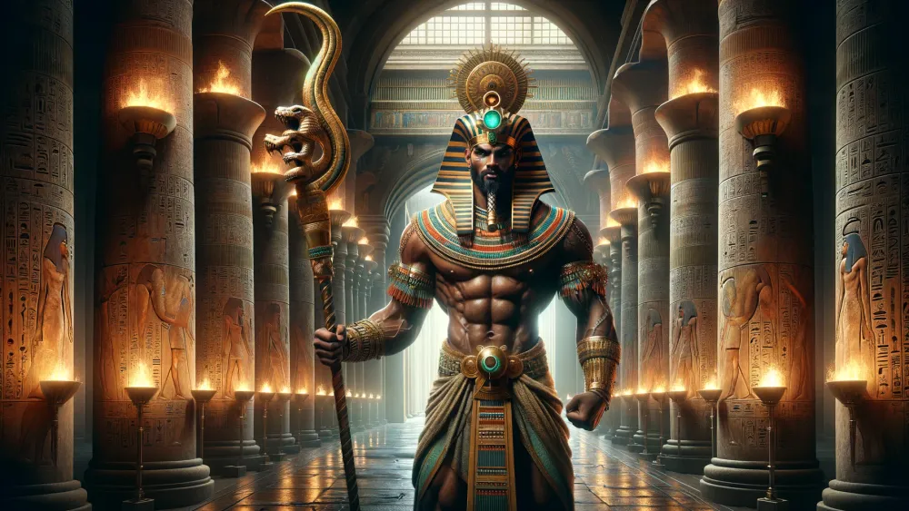 Reshep, a powerful deity, in an ancient Egyptian temple.