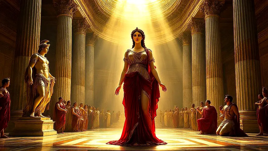 Roman Venus Genetrix in temple, embodying pietas and empire.