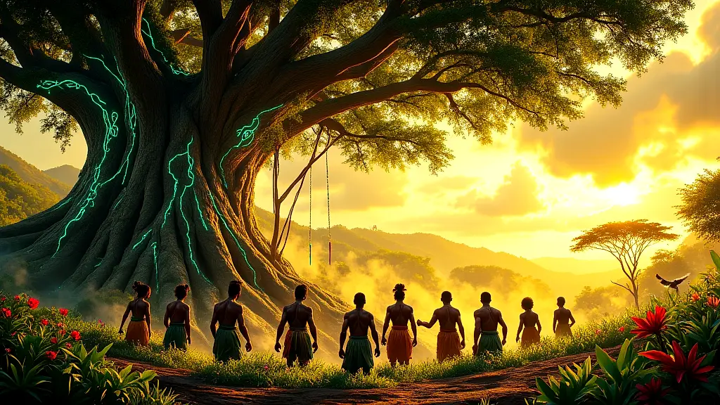 Serer farmers pray to Roog beneath a sacred baobab tree.