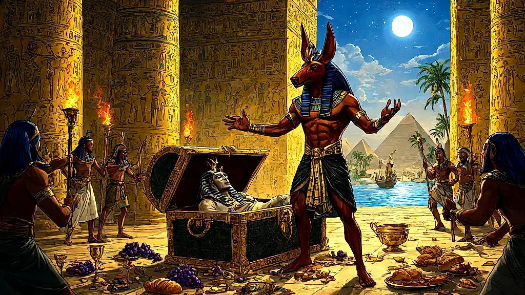 Set betraying Osiris by trapping him in a chest.