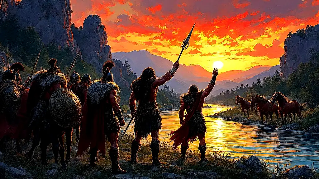 Thracian warriors and man-eating horses at River Strymon.