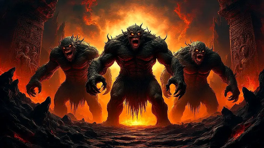 Three hundred-armed giants guard Tartarus in Greek underworld.