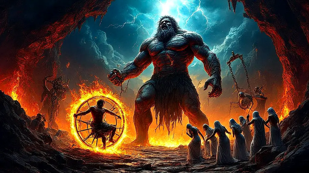Titans and sinners endure eternal punishments in Tartarus.