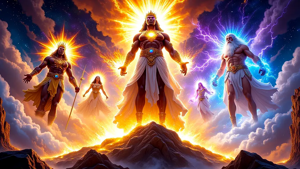 uThixo, Ra, Zeus, Dyaus Pitar in celestial pantheon.