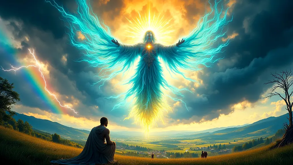 Waaq, the omnipotent sky god, commands storms and rainbows.