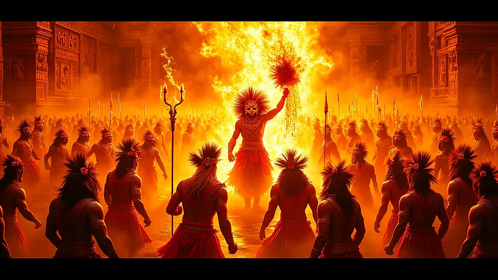 Warriors perform the Dance of the Lion’s Claws for Apedemak.